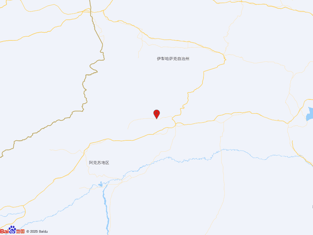 新疆阿克苏地区拜城县（北纬41.91度，东经82.35度）发生3.8级地震