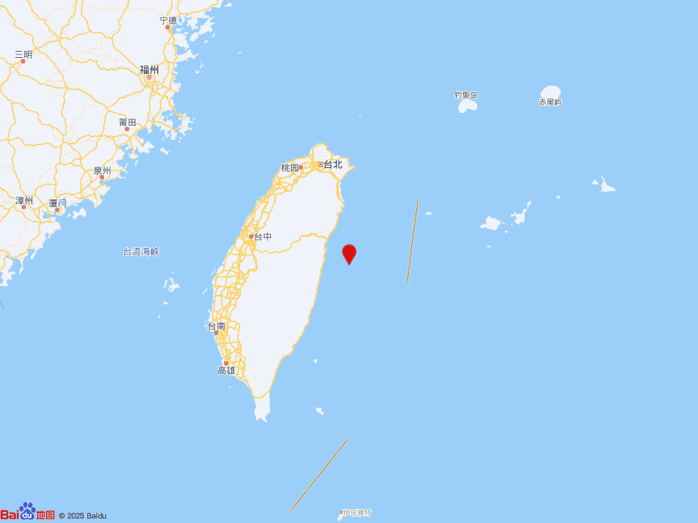 台湾花莲县海域（北纬23.87度，东经121.94度）发生5.7级地震