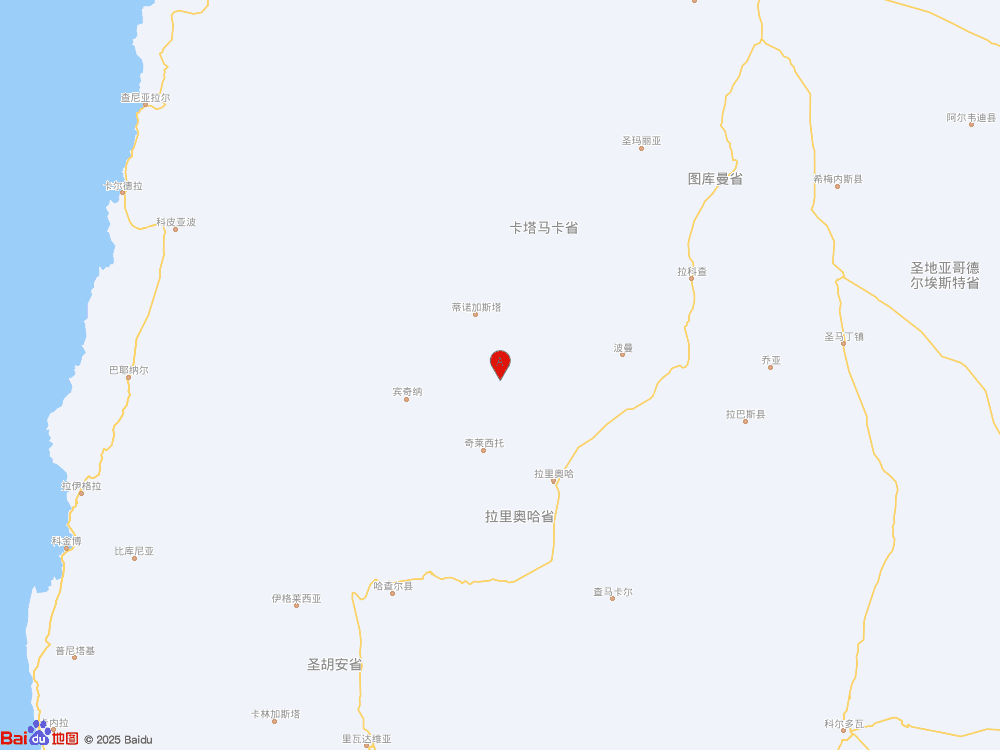 阿根廷（北纬-28.55度，东经-67.35度）发生5.6级地震