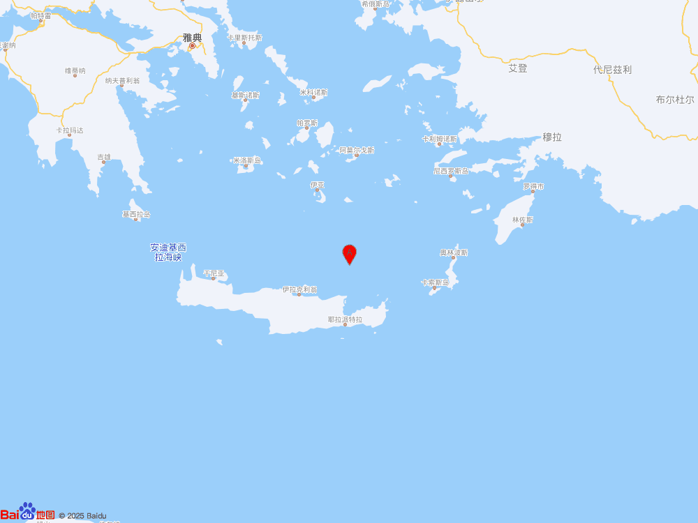爱琴海（北纬35.70度，东经25.80度）发生6.2级地震